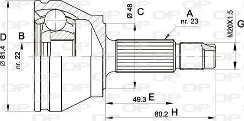 Open Parts CVJ5156.10 - Birləşmə dəsti, ötürücü val furqanavto.az