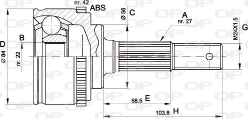 Open Parts CVJ5165.10 - Birləşmə dəsti, ötürücü val furqanavto.az