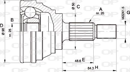 Open Parts CVJ5166.10 - Birləşmə dəsti, ötürücü val furqanavto.az