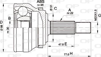 Open Parts CVJ5109.10 - Birləşmə dəsti, ötürücü val furqanavto.az