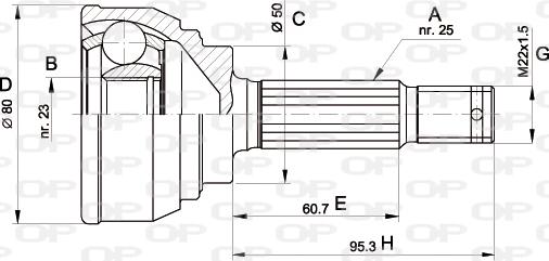 Open Parts CVJ5103.10 - Birləşmə dəsti, ötürücü val furqanavto.az