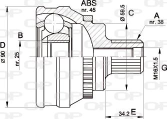 Open Parts CVJ5119.10 - Birləşmə dəsti, ötürücü val furqanavto.az