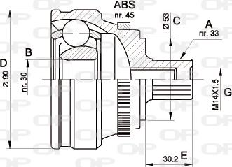 Open Parts CVJ5110.10 - Birləşmə dəsti, ötürücü val furqanavto.az