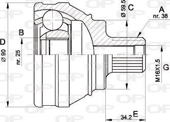 Open Parts CVJ5117.10 - Birləşmə dəsti, ötürücü val furqanavto.az