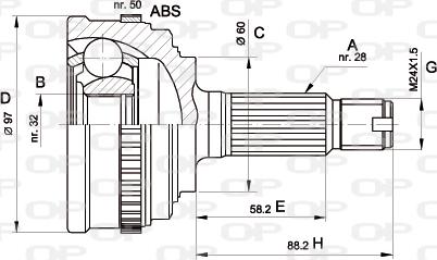 Open Parts CVJ5130.10 - Birləşmə dəsti, ötürücü val furqanavto.az