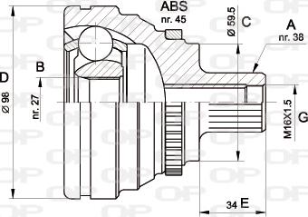 Open Parts CVJ5174.10 - Birləşmə dəsti, ötürücü val furqanavto.az