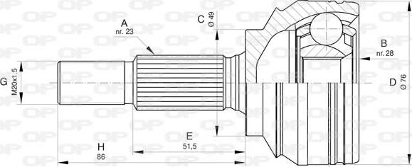 Open Parts CVJ5806.10 - Birləşmə dəsti, ötürücü val furqanavto.az