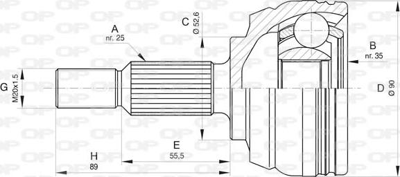 Open Parts CVJ5801.10 - Birləşmə dəsti, ötürücü val furqanavto.az