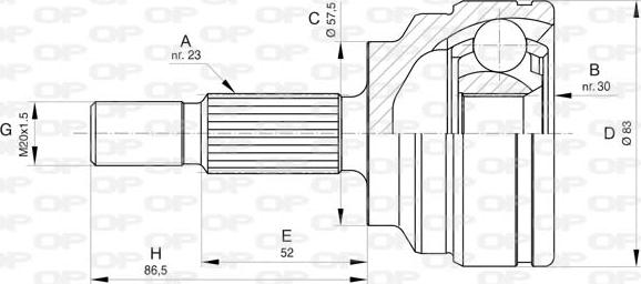 Open Parts CVJ5808.10 - Birləşmə dəsti, ötürücü val furqanavto.az