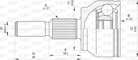 Open Parts CVJ5812.10 - Birləşmə dəsti, ötürücü val furqanavto.az