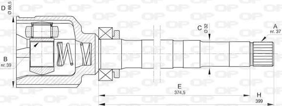 Open Parts CVJ5836.20 - Birləşmə dəsti, ötürücü val furqanavto.az