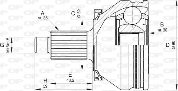 Open Parts CVJ5831.10 - Birləşmə dəsti, ötürücü val furqanavto.az