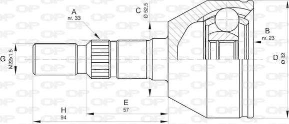 Open Parts CVJ5826.10 - Birləşmə dəsti, ötürücü val furqanavto.az