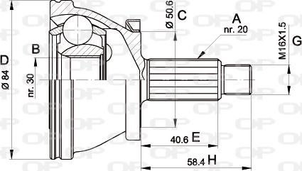 Open Parts CVJ5390.10 - Birləşmə dəsti, ötürücü val furqanavto.az