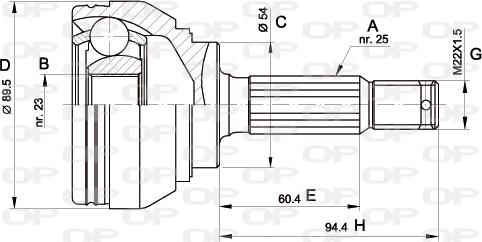 Open Parts CVJ5391.10 - Birləşmə dəsti, ötürücü val furqanavto.az