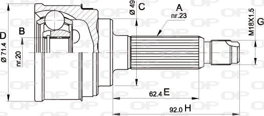 Open Parts CVJ5349.10 - Birləşmə dəsti, ötürücü val furqanavto.az