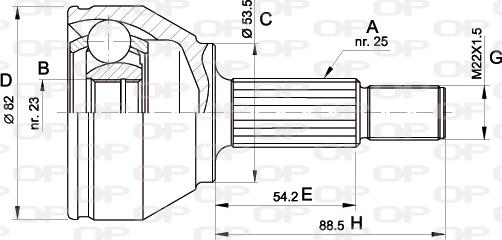 Open Parts CVJ5344.10 - Birləşmə dəsti, ötürücü val furqanavto.az