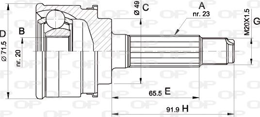 Open Parts CVJ5348.10 - Birləşmə dəsti, ötürücü val furqanavto.az