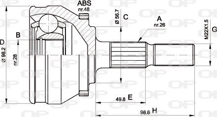 Open Parts CVJ5355.10 - Birləşmə dəsti, ötürücü val furqanavto.az