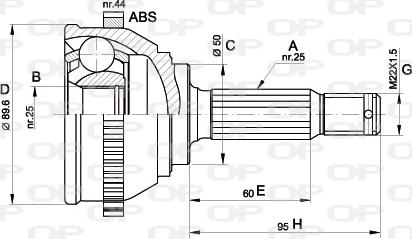 Open Parts CVJ5357.10 - Birləşmə dəsti, ötürücü val furqanavto.az