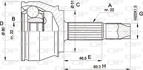 Open Parts CVJ5361.10 - Birləşmə dəsti, ötürücü val furqanavto.az