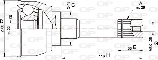 Open Parts CVJ5367.10 - Birləşmə dəsti, ötürücü val furqanavto.az