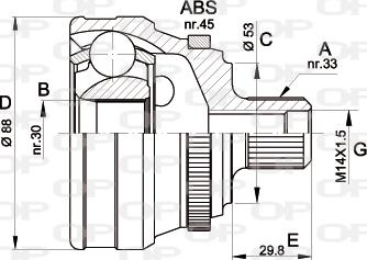 Open Parts CVJ5304.10 - Birləşmə dəsti, ötürücü val furqanavto.az