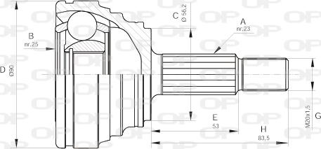 Open Parts CVJ5312.10 - Birləşmə dəsti, ötürücü val furqanavto.az