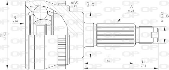 Open Parts CVJ5381.10 - Birləşmə dəsti, ötürücü val furqanavto.az