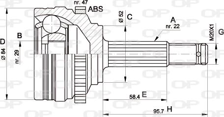 Open Parts CVJ5388.10 - Birləşmə dəsti, ötürücü val furqanavto.az