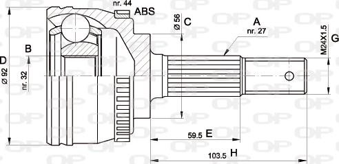 Open Parts CVJ5339.10 - Birləşmə dəsti, ötürücü val furqanavto.az