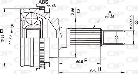 Open Parts CVJ5337.10 - Birləşmə dəsti, ötürücü val furqanavto.az