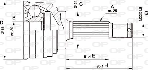 Open Parts CVJ5325.10 - Birləşmə dəsti, ötürücü val furqanavto.az