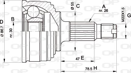 Open Parts CVJ5245.10 - Birləşmə dəsti, ötürücü val furqanavto.az