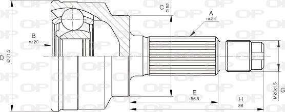 Open Parts CVJ5255.10 - Birləşmə dəsti, ötürücü val furqanavto.az