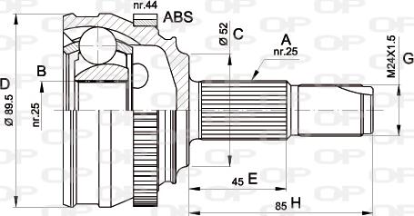 Open Parts CVJ5251.10 - Birləşmə dəsti, ötürücü val furqanavto.az