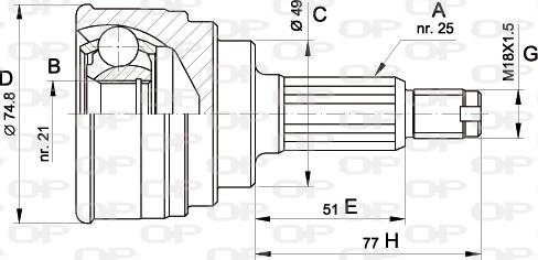 Open Parts CVJ5260.10 - Birləşmə dəsti, ötürücü val furqanavto.az