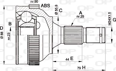 Open Parts CVJ5206.10 - Birləşmə dəsti, ötürücü val furqanavto.az