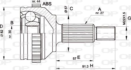 Open Parts CVJ5201.10 - Birləşmə dəsti, ötürücü val furqanavto.az