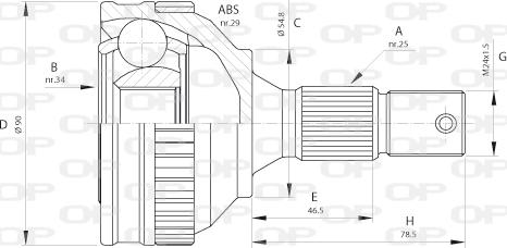 Open Parts CVJ5216.10 - Birləşmə dəsti, ötürücü val furqanavto.az
