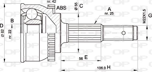 Open Parts CVJ5288.10 - Birləşmə dəsti, ötürücü val furqanavto.az