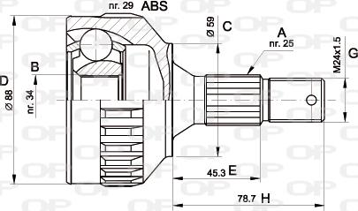 Open Parts CVJ5287.10 - Birləşmə dəsti, ötürücü val furqanavto.az