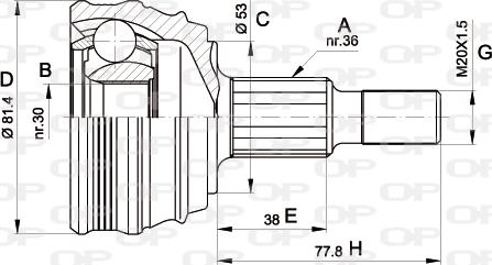 Open Parts CVJ5235.10 - Birləşmə dəsti, ötürücü val furqanavto.az