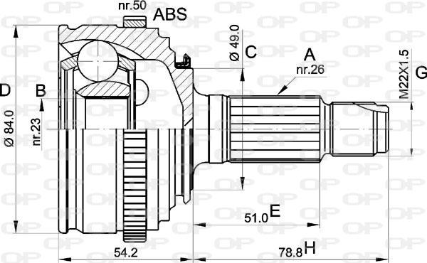 Open Parts CVJ5236.10 - Birləşmə dəsti, ötürücü val furqanavto.az