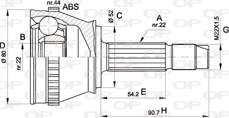 Open Parts CVJ5230.10 - Birləşmə dəsti, ötürücü val furqanavto.az