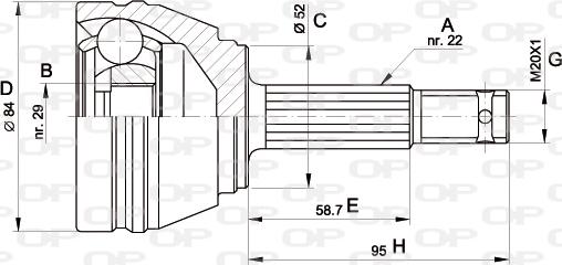 Open Parts CVJ5231.10 - Birləşmə dəsti, ötürücü val furqanavto.az