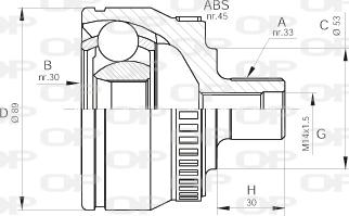 Open Parts CVJ5233.10 - Birləşmə dəsti, ötürücü val furqanavto.az