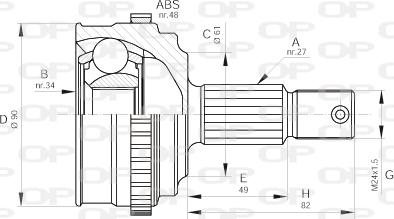 Open Parts CVJ5220.10 - Birləşmə dəsti, ötürücü val furqanavto.az