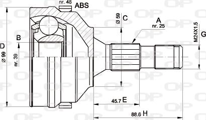 Open Parts CVJ5275.10 - Birləşmə dəsti, ötürücü val furqanavto.az