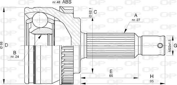 Open Parts CVJ5791.10 - Birləşmə dəsti, ötürücü val furqanavto.az